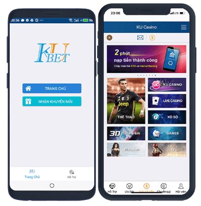 giao diện app kubet trên smartphone